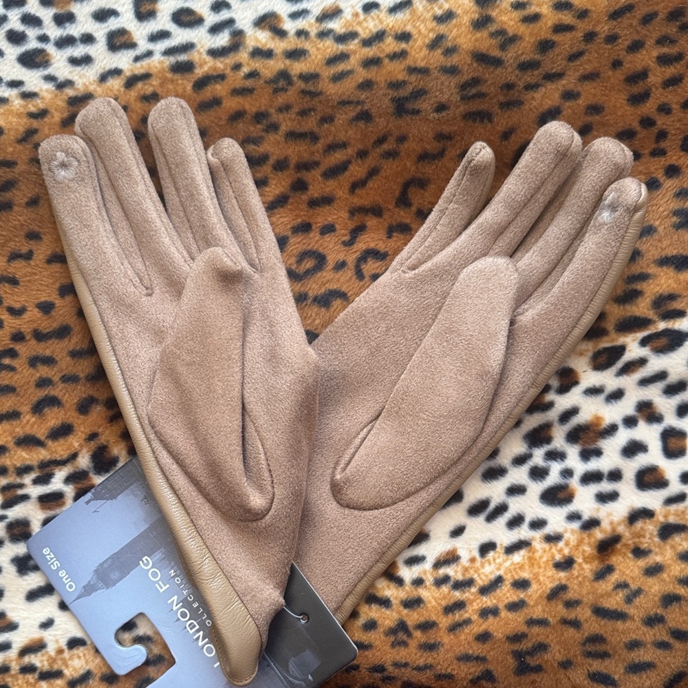 London Fog Women's Brown Leather Gloves - Picture 2 of 6